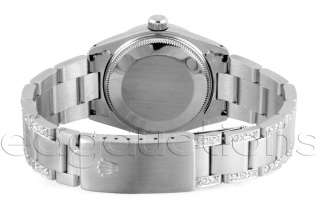 Midsize Rolex Datejust Stainless Steel Watch Diamond Dial Bezel Lugs 