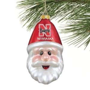  Nebraska Cornhuskers Blown Glass Santa Cap Ornament 