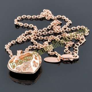 18K gold GP SWAROVSKI Crystal heart necklace 568  