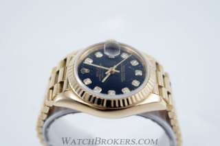 18 K Gold Rolex Oyster Perpetual Datejust Ref 69000 Womens Watch with 