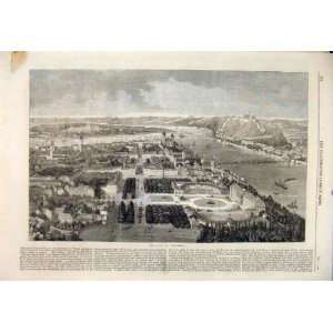  City Coblentz Rhenish Prussia Rhine Old Print 1860