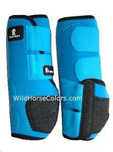Pair TURQUOISE Legacy Sport Splint Boots HIND LARGE  