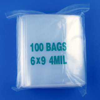 Pack of 100 4mil Clear 6x9 Zip Lock 6 x 9 ZipLock Bags  
