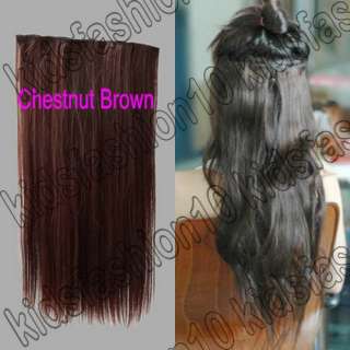   Clips On Hair Piece Extension All Color/Length Straight 21  
