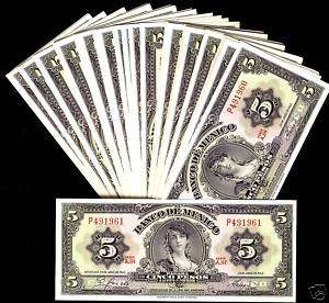 Bundle of 100 pcs. Mexico 5 Pesos 24.4.1963, P.60h  