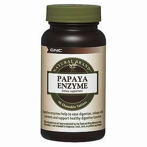  GNC Natural Brand Papaya Enzyme, Chewable Tablets, 90 ea 