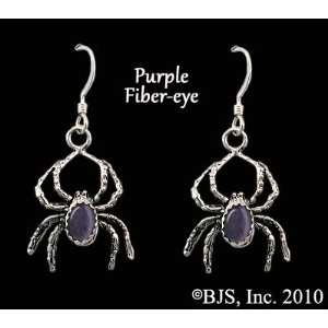   Purple set gemstone, Spider Animal Jewelry, 14 k gold 