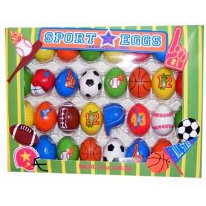 SPORTS 32 CANDY FILLED EASTER EGGS (EGGS ARE FILLES WITH DOUBLE BUBBLE 