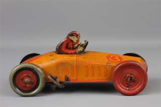 Antique 1920s CHEIN RACER Tin Toy Wind Up Race Car #3  