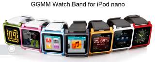 GGMM New Aluminum+Leather Strap Watch Brand wrist brand for iPod nano 
