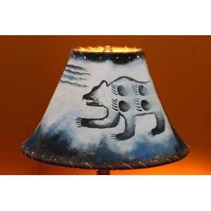  Painted Leather Lamp Shade   12  Spirit Bear (PL57)