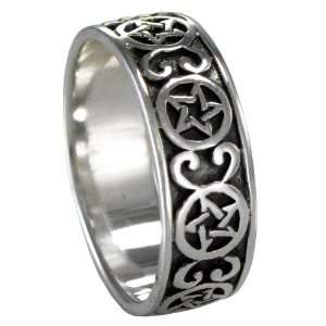   Knot Wiccan Pentacle Ring Pentagram Band (sz 4 15) sz 13 Jewelry