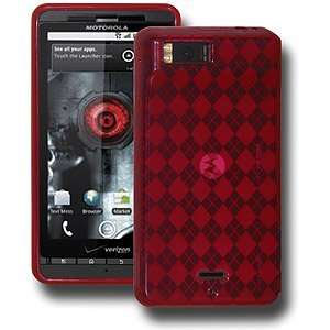 New Amzer Luxe Argyle Skin Case Red For Verizon Motorola Droid X Mb810 