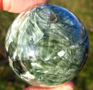 Angels Stone Seraphinite Gemstone Sphere Crystal Ball Russia  