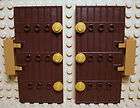 LEGO 2 NEW Stockade Doors 1 x 5 x 8.5 Dark Brown 7573