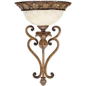   Light Venetian Patina Wall Sconce with Vintage carved Scavo Glass