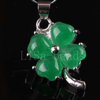 Green Jade Four leaf Clover Bead Imperial Pendant LK014  