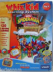 New SPIDERMAN Vtech Read, Count, Colors Whiz Kid LEARNING Pre K + 120 