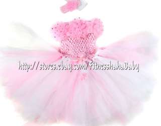   headband hair bow baby pink/white girl newborn up to 24 month  