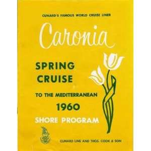 Cunard Line RMS Caronia 1960 Mediterranean Spring Cruise Shore Program 