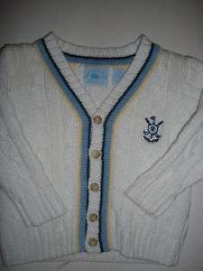 Infant Boys Hartstrings White Cardigan Sweater 6 9 M *  