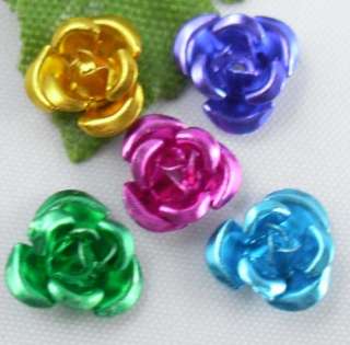 1000Pcs Mixed Colour Aluminium Flower Beads 7x4.5mm  