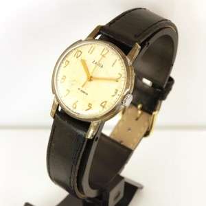 vintage Russian Wrist Watch ZARJA 17 Jewels White Dial  