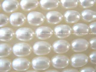 wholesale 5 strands 7*5mm white rice freshwater pearl b  