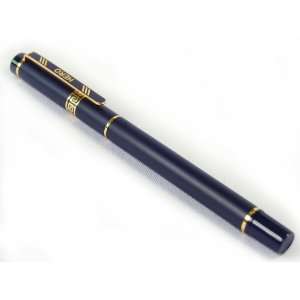   Extra Fine Thin Carved Golden Ring Black Fountain Pen