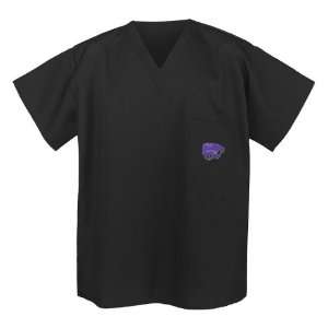  K State Logo Black Scrub Shirt Sm