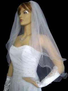 2t white / ivory wedding bridal veil Beads + comb  