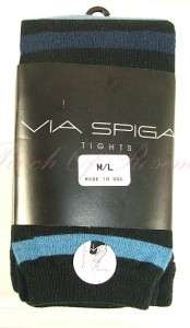 Via Spiga Striped Footless Capri Tights Leggings New 635943952019 