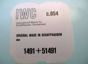 IWC INTERNATIONAL LOCKING PIECE FOR AUTOMATIC 854/8541  