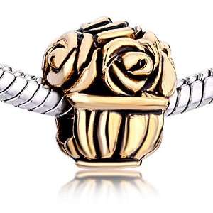   Golden Gift Beads Fits Pandora Charm Bracelet Pugster Jewelry