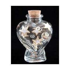   Large Heart Shaped Bottle with Cork top   6 oz.   4.5 tall Sports