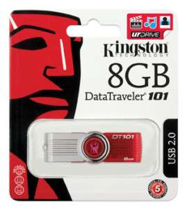 8GB USB Kingston Flash Drive DT101G2/8GBZ Red Genuine 740617176964 