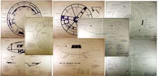 Jupiter 2 Space Ship Blueprint Set of 8 Lost in Space  