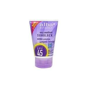  Alba Lavender Natural Emollient Sunblock SPF 45 4 oz 
