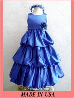 ROYAL BLUE WEDDING FLOWER GIRL DRESS SIZE 2 4 6 8 10  
