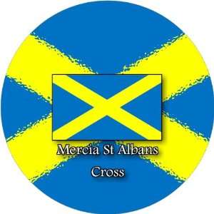   of 12 6cm Square Stickers Mercia St Albans Cross Flag