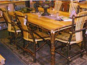   Rustic Dining Set Table Chairs Hickory Furniture Cabin Lodge 7 Piece