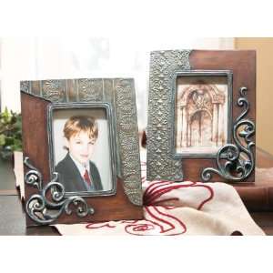   of 12 Decorative Metal & Wood Finish Picture Frame