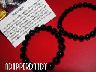 Black Onyx Beaded Bracelet 8mm or 10mm Charity HIV/AIDS  