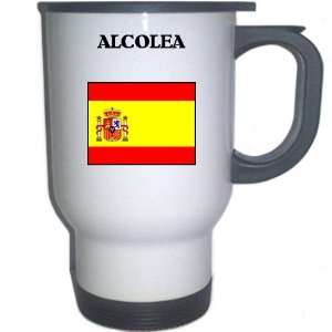  Spain (Espana)   ALCOLEA White Stainless Steel Mug 