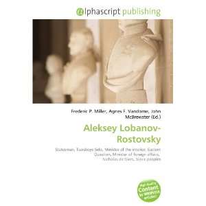  Aleksey Lobanov Rostovsky (9786132654359) Books