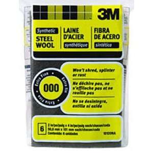 Pack 3M 10120 #000 Synthetic Steel Wool Pads   Extra Fine   6 Pads 