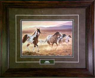 Nancy Glazier Domino Horse Print framed  