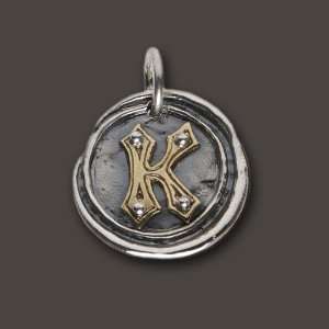  Waxing Poetic Rivet Initial Charm Pendant Sterling Silver 