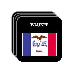  US State Flag   WAUKEE, Iowa (IA) Set of 4 Mini Mousepad 
