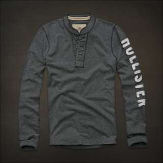 Rugged button down center placket, classic Hollister logo applique at 